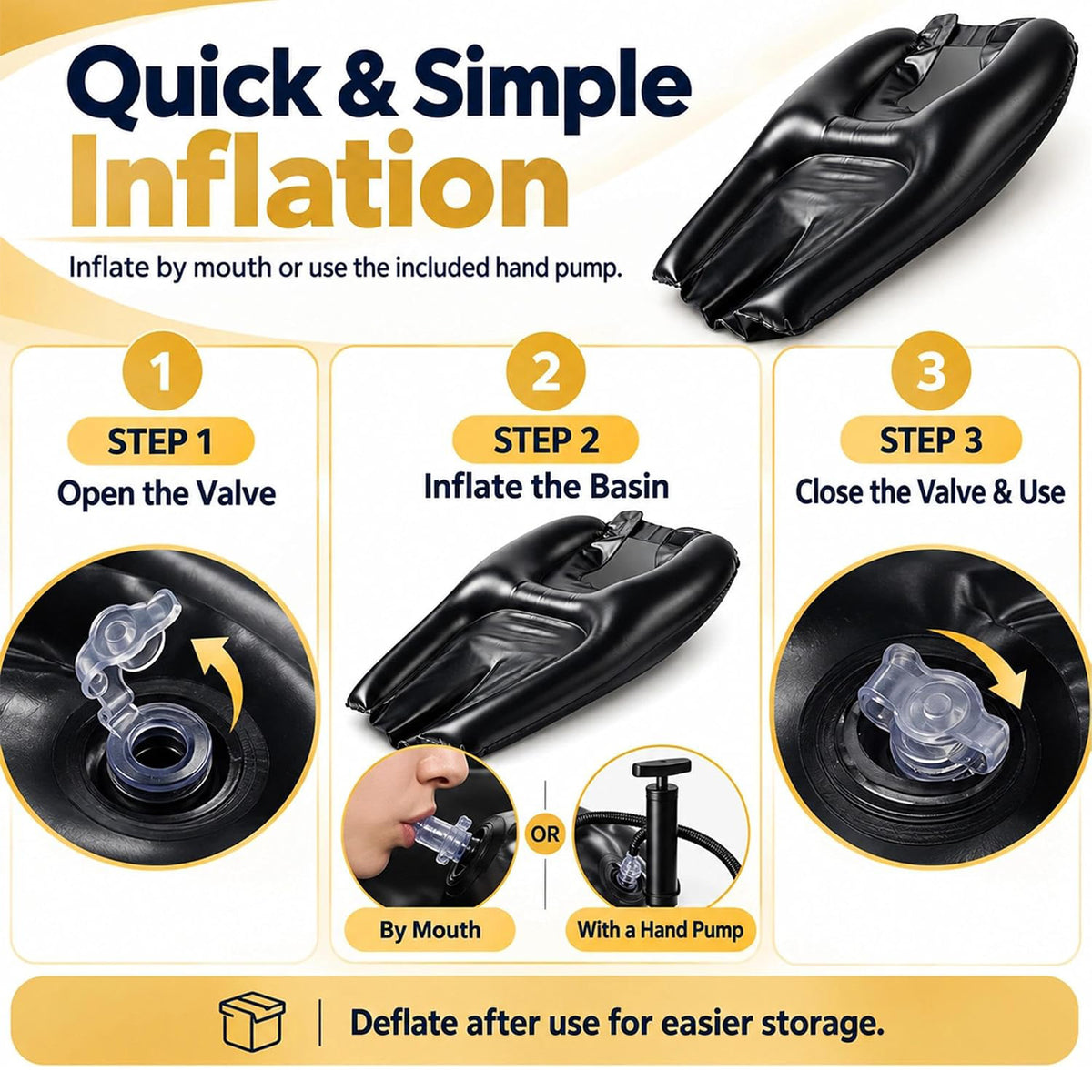 Inflatable Hair Washing Basin with Air Pump