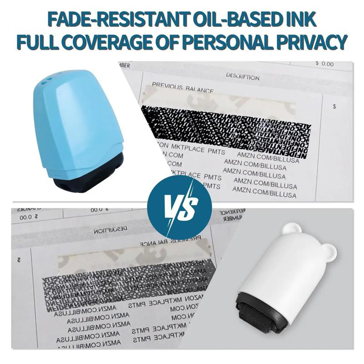 Identity Theft Protection Roller Stamp for Hiding Sensitive Information