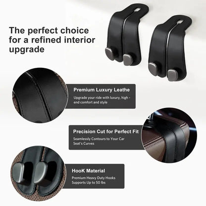 2 Pcs Car Hooks For Headrest-Adjustable  Car Organizers and Storage Accessories