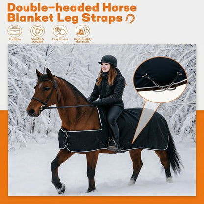 2 PCS Adjustable Elastic Horse Blanket Straps