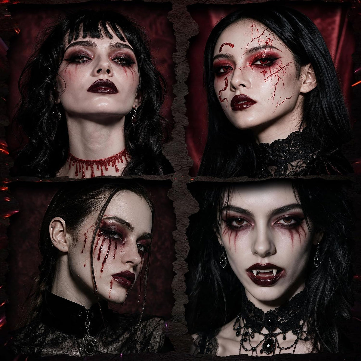 Halloween Vampire Makeup Kit, SFX Face & Body Paint Set