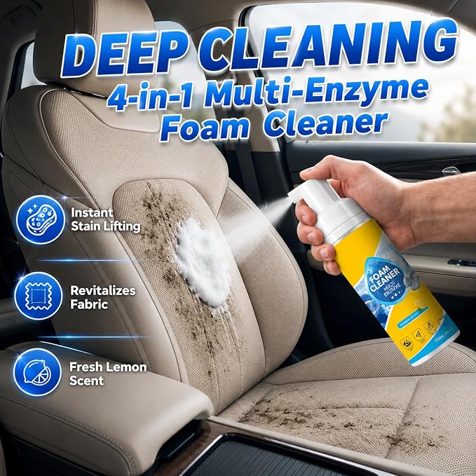 Multi-Enzyme Foam Cleaner Set, Multipurpose Car Interior Foam Cleaners