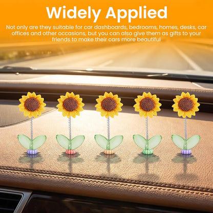 5 Pcs Sunflower Car Dashboard Decorations for Cute Cars