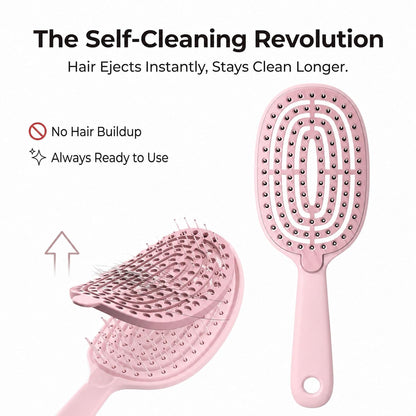 Self Cleaning Hair Brush Suitable for Women, Men and All Hairstyles