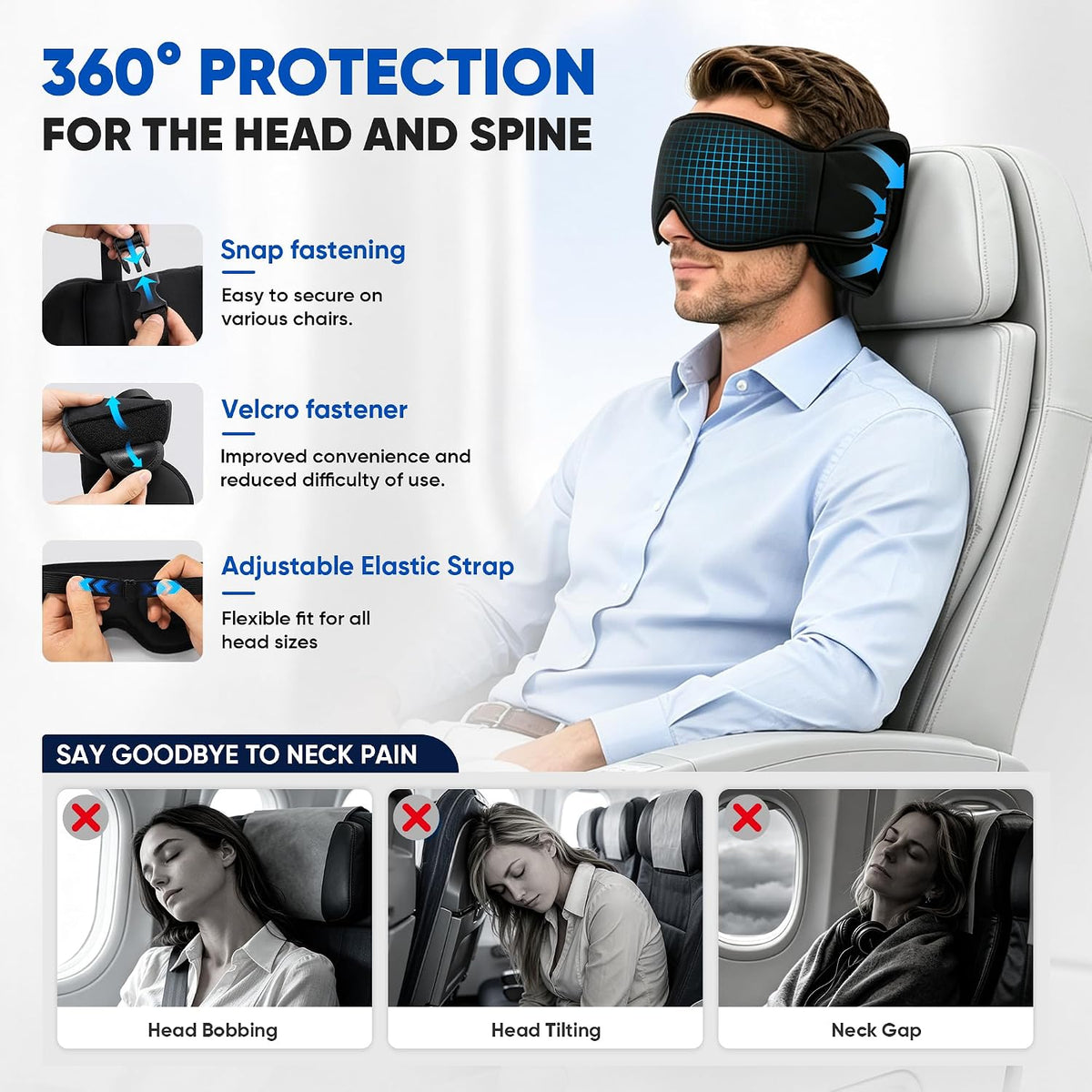 3-in-1 Aircraft Sleep Support System - Integrated Aircraft Sleep Kit