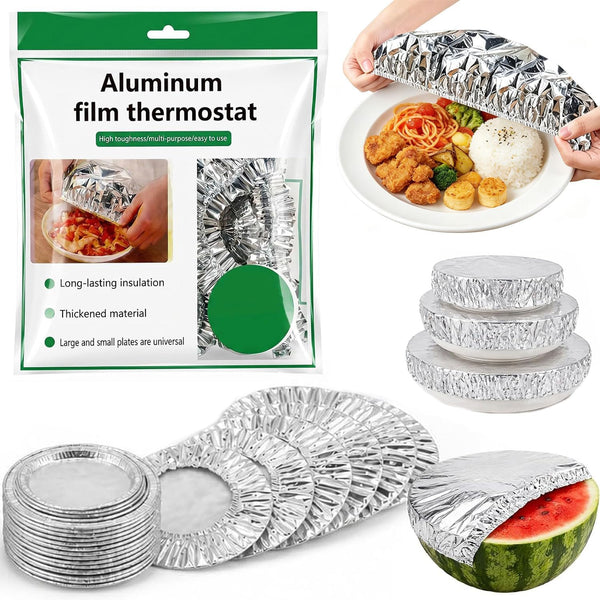 20 Pcs Aluminum Food Covers with Elastic Fits 3.93-14in Containers