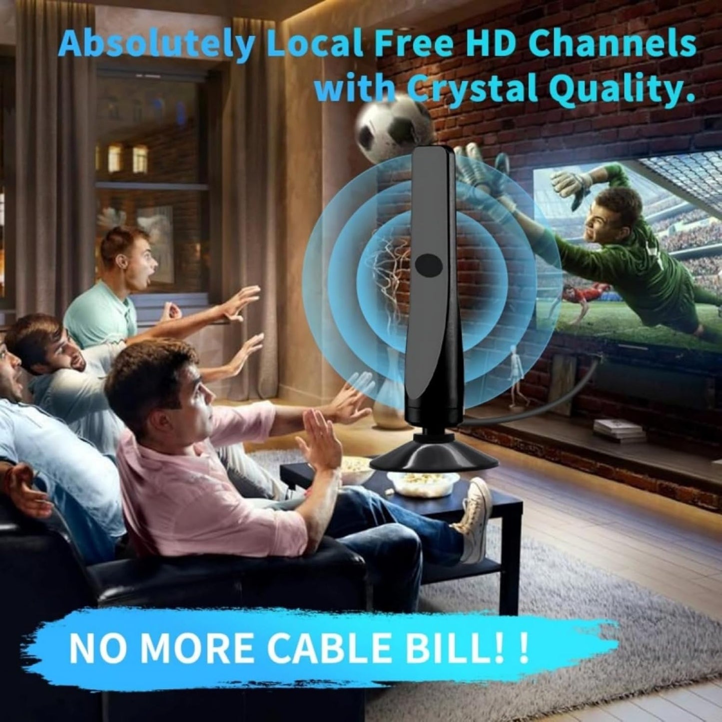 DVBT2 Antenna, Freeview, Universal Indoor Digital TV Antenna, with Strong Signal