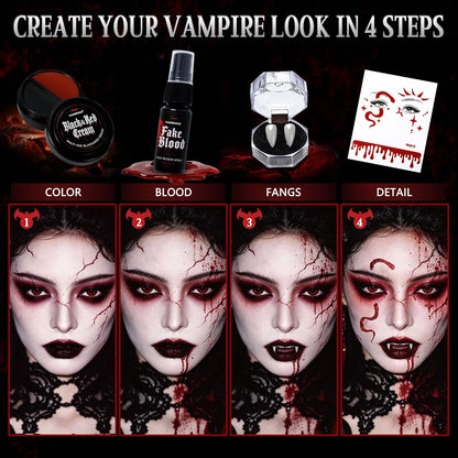 Halloween Vampire Makeup Kit, SFX Face & Body Paint Set