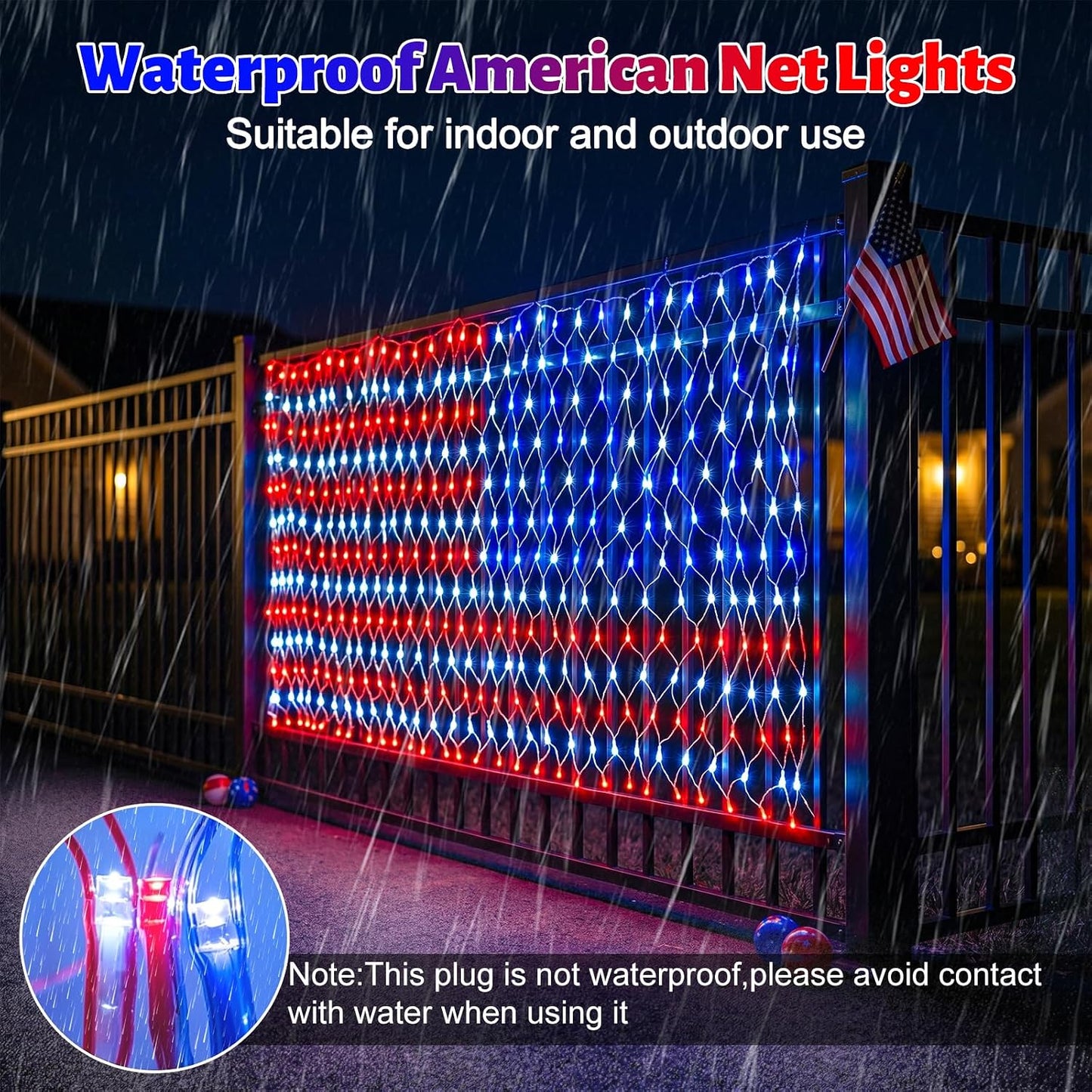 Waterproof Flag Lights Outdoor with 390 LEDs