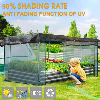 Shade Cloth, Tear-Resistant Sun Shade Net with Grommets | 90% UV Block