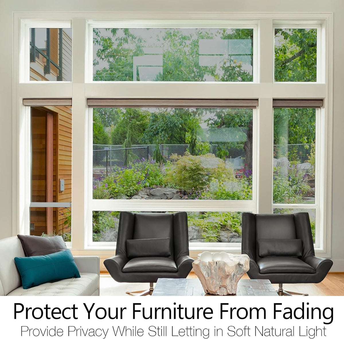 Window Privacy Film - Blocks Prying Eyes Leaves No Adhesive-45*100cm