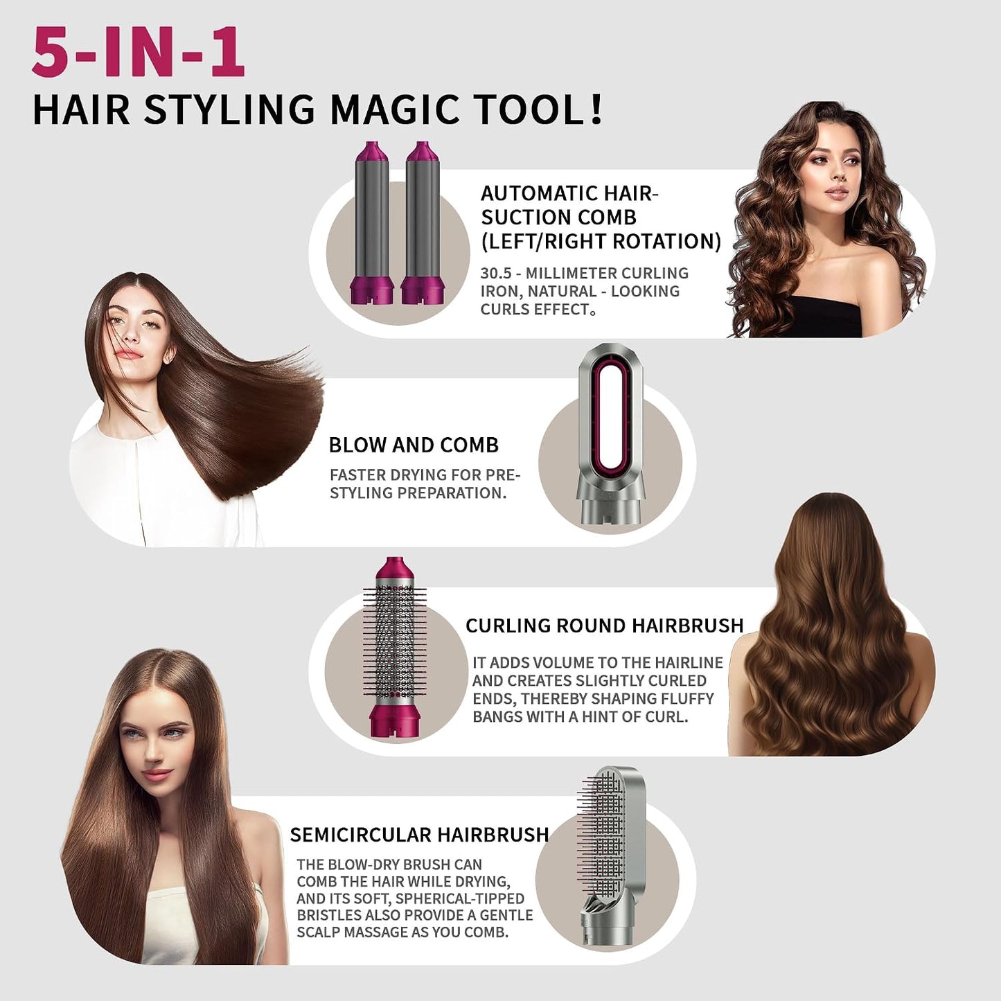 5 in 1 Hair Dryer Brush Set–Air Styler for Hair