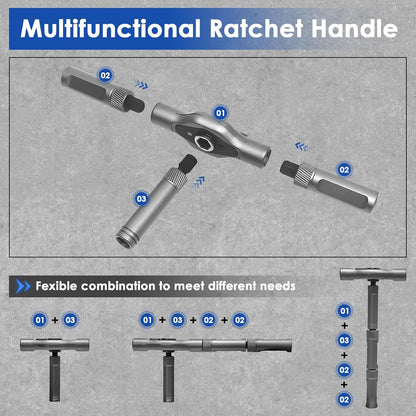 24-in-1 Ratchet Screwdriver Set - S2 Steel Bits - DIY Modular Flexible Shaft