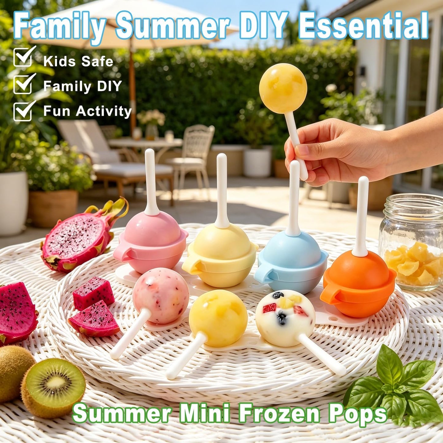 4PCS Silicone Popsicle Molds – Reusable DIY Ice Pop Maker with Easy Release Design for Kids