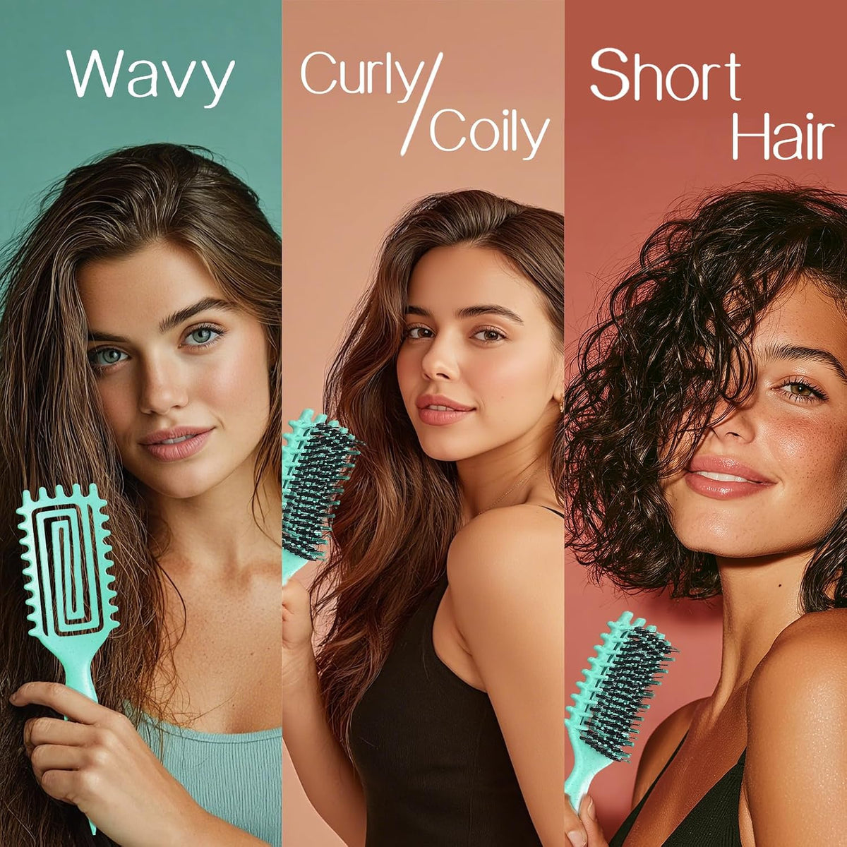 Curl Defining Brush For Curly Hair – Lifts Roots, Defines Curls, Reduces Frizz