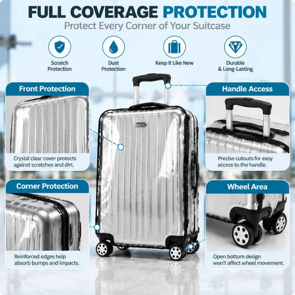 Clear Luggage Cover, Transparent Suitcase Protector-Reusable