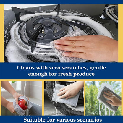 12pcs Scratch-Free Steel Dishcloths. Reusable, Quick-Dry, Odorless
