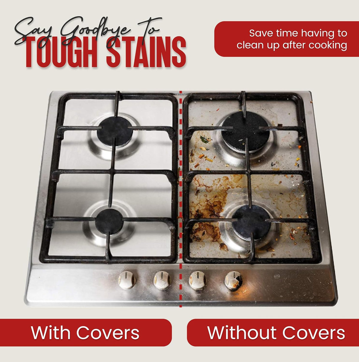 Gas Stove Disposable Burner Liner, Aluminum Foil Burner Cover-10Pack