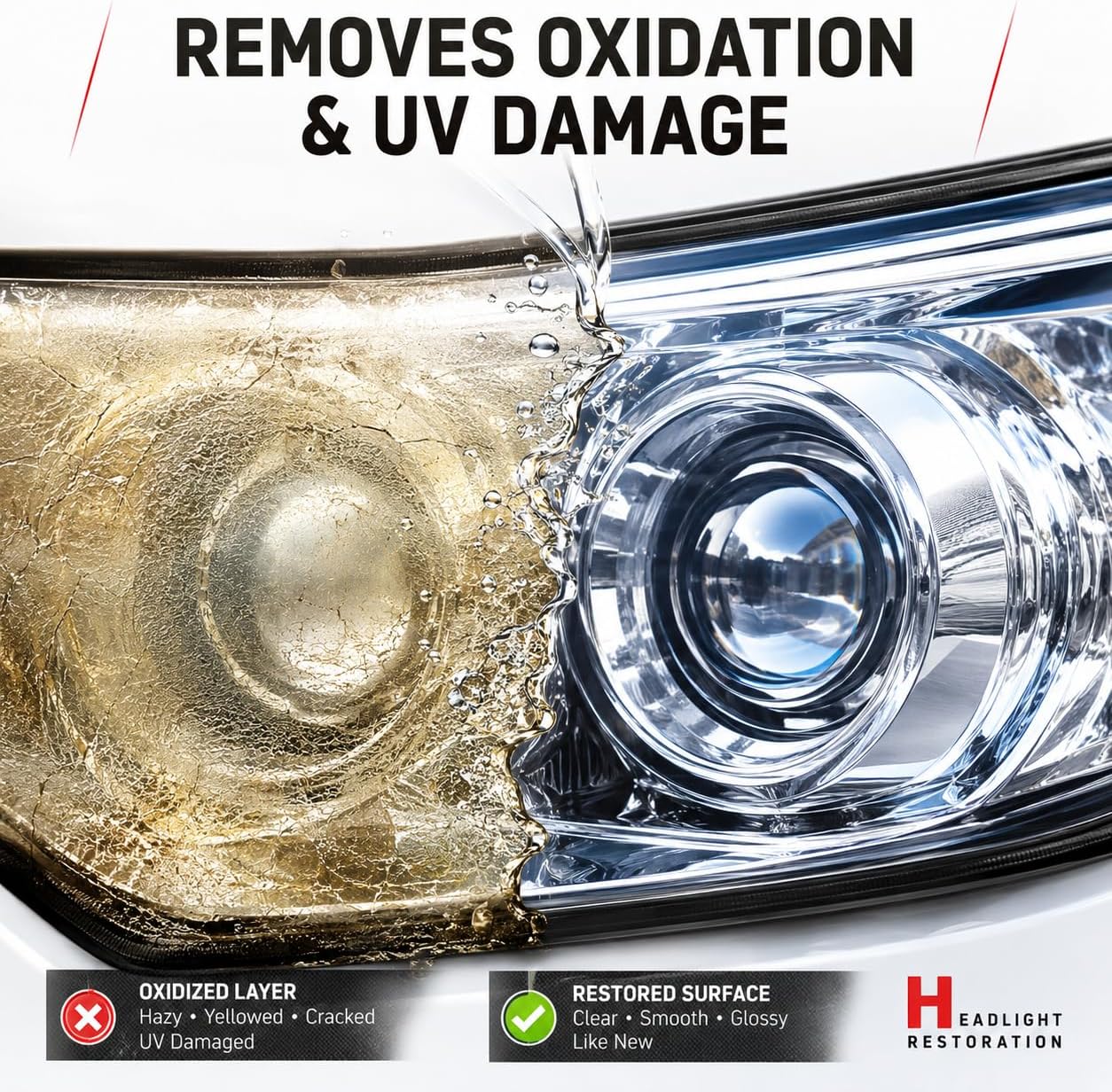 Car Headlight Restoration Kit — Provides Anti-Oxidation Protection