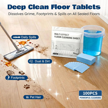 100 Pack Floor Cleaning Tablets for Hardwood, Tiles, Glass & Walls