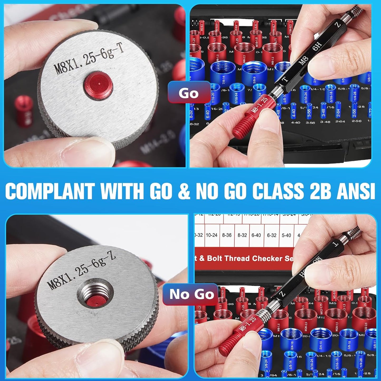 26 Pcs Thread Inspection Gauge Set | Screw Size Identification Tool