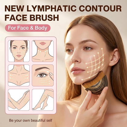 2PCS Lymphatic Contour Face Brush – Soft Facial Massage Tool for Sculpting, Puffiness Reduction & Skin Glow