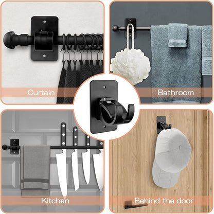 10-Pack No-Drill Self-Adhesive Multifunctional Acrylic Gel Curtain Rod Holder Hooks