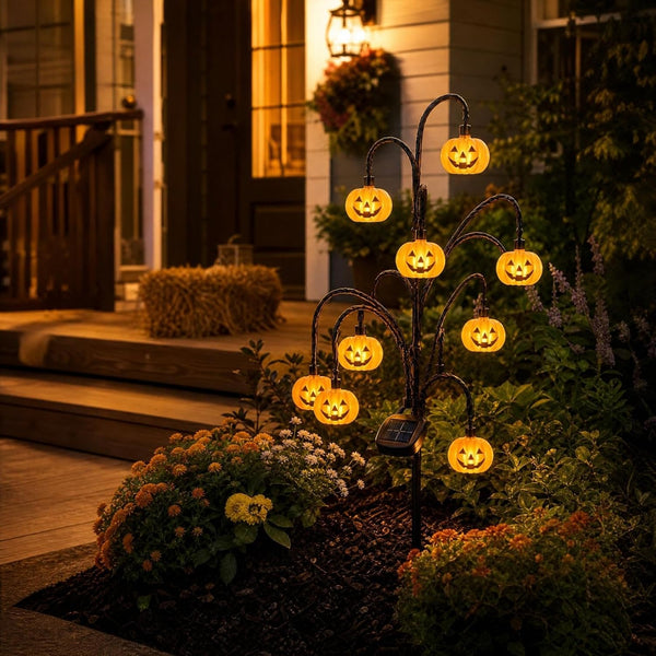 12 Pcs Halloween Solar Tree Stump Light Waterproof Garden Stake Light