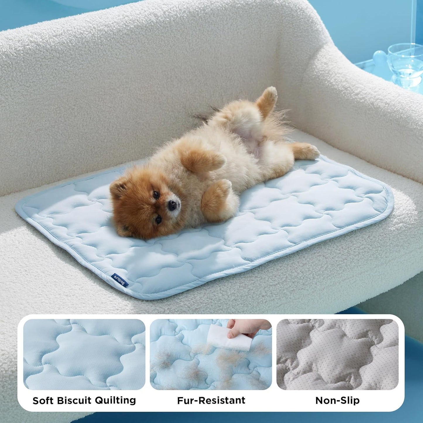 Cooling Dog Mat Extra Large, Q-Max>0.5 Thin Breathable Cold Crate Pad for Pet