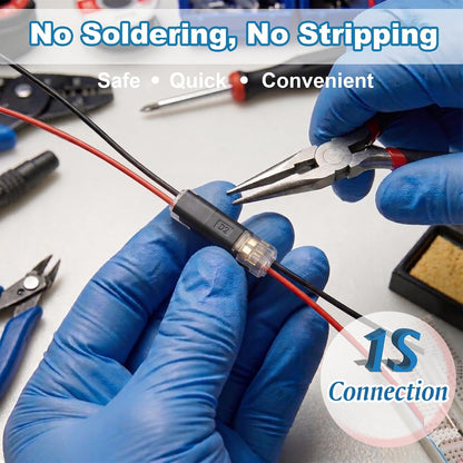 50Pcs 2-Pin Double-Wire Locking Buckle Plastic LED Light Strip Connectors