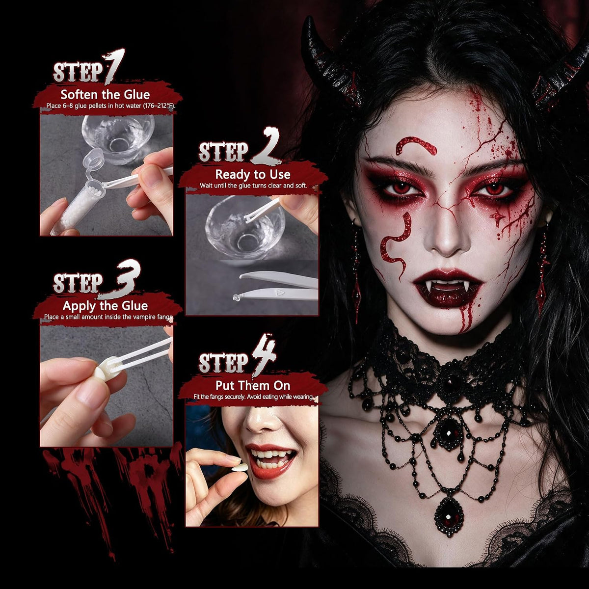 Halloween Vampire Makeup Kit, SFX Face & Body Paint Set