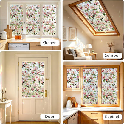 Peel-Off Patterned Adhesive Floral Mural Stickers for Wall & Window