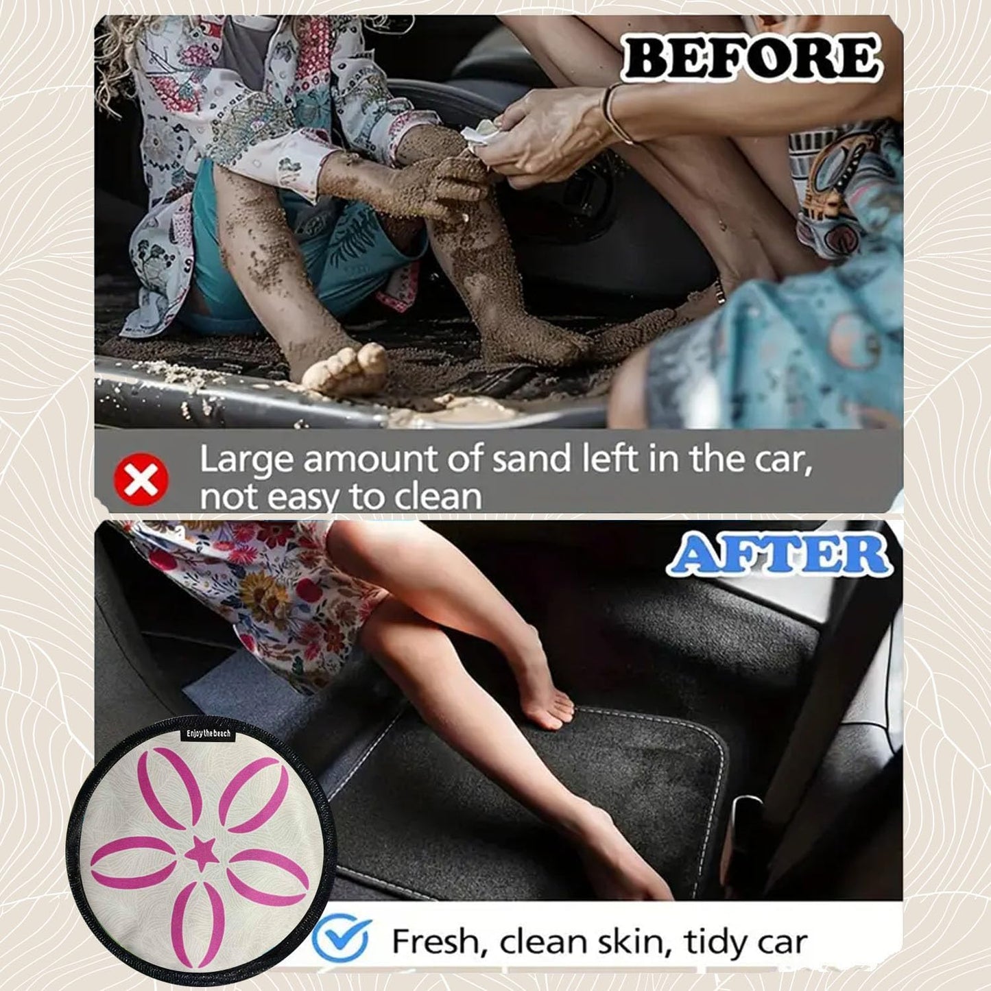 Reusable Sand Remover Bag – Portable Beach Sand Removal Pocket for Surfing, Camping & Vacation