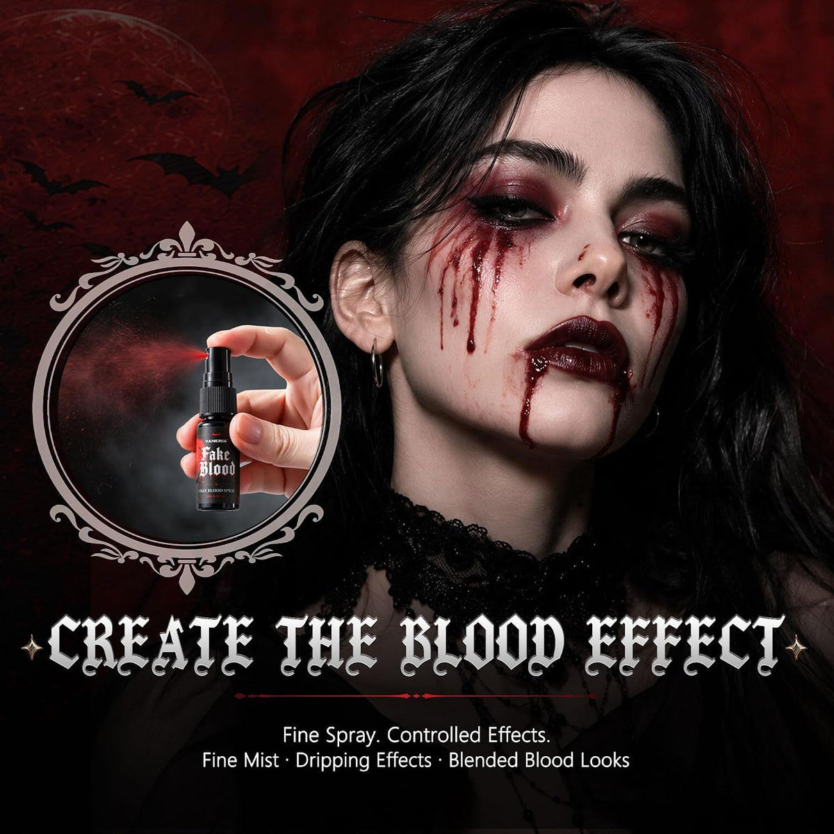 Halloween Vampire Makeup Kit, SFX Face & Body Paint Set