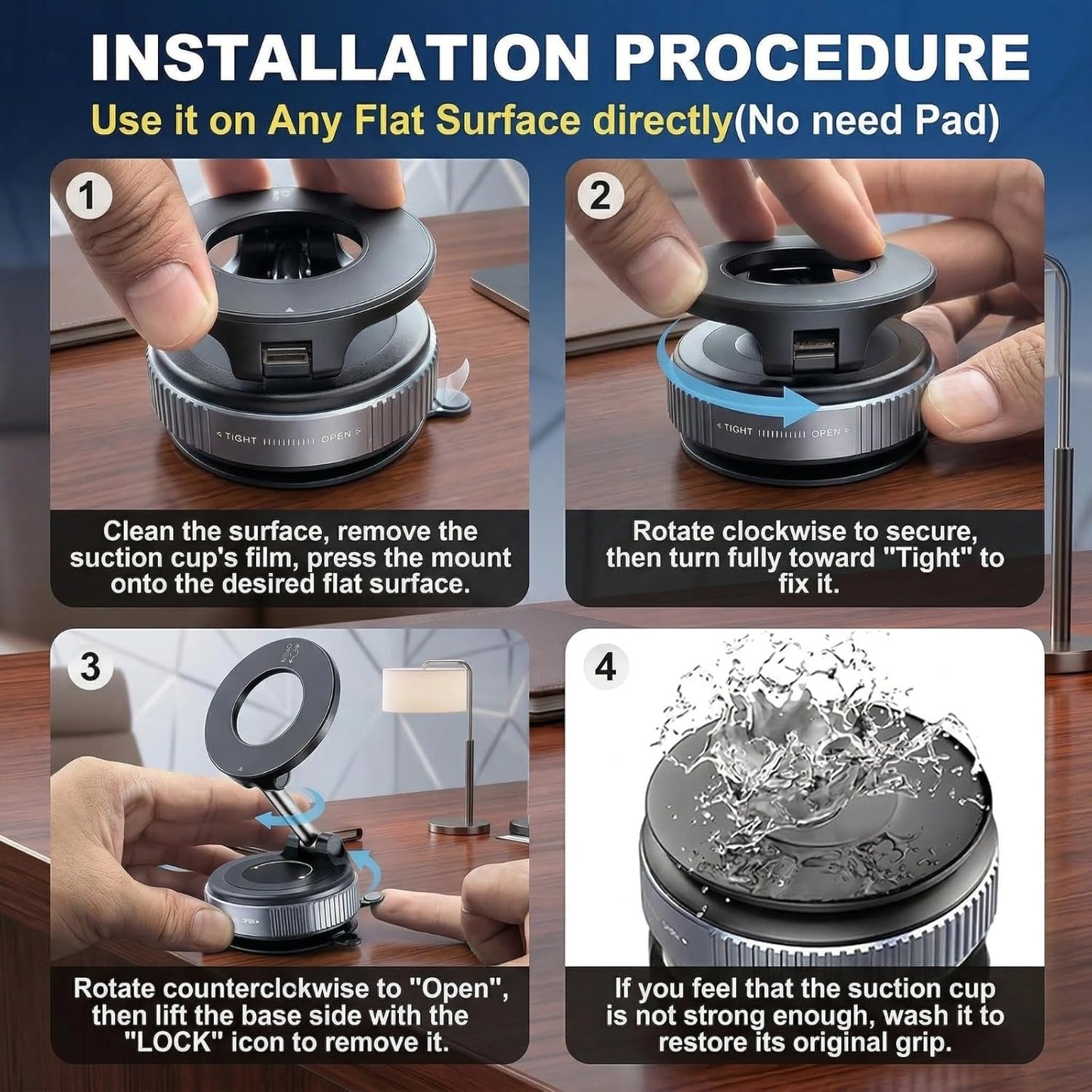 Upgraded Vacuum Magnetic Phone Holder for Magsafe, 108+ LBS Ultra Suction