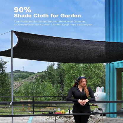 Shade Cloth, Tear-Resistant Sun Shade Net with Grommets | 90% UV Block