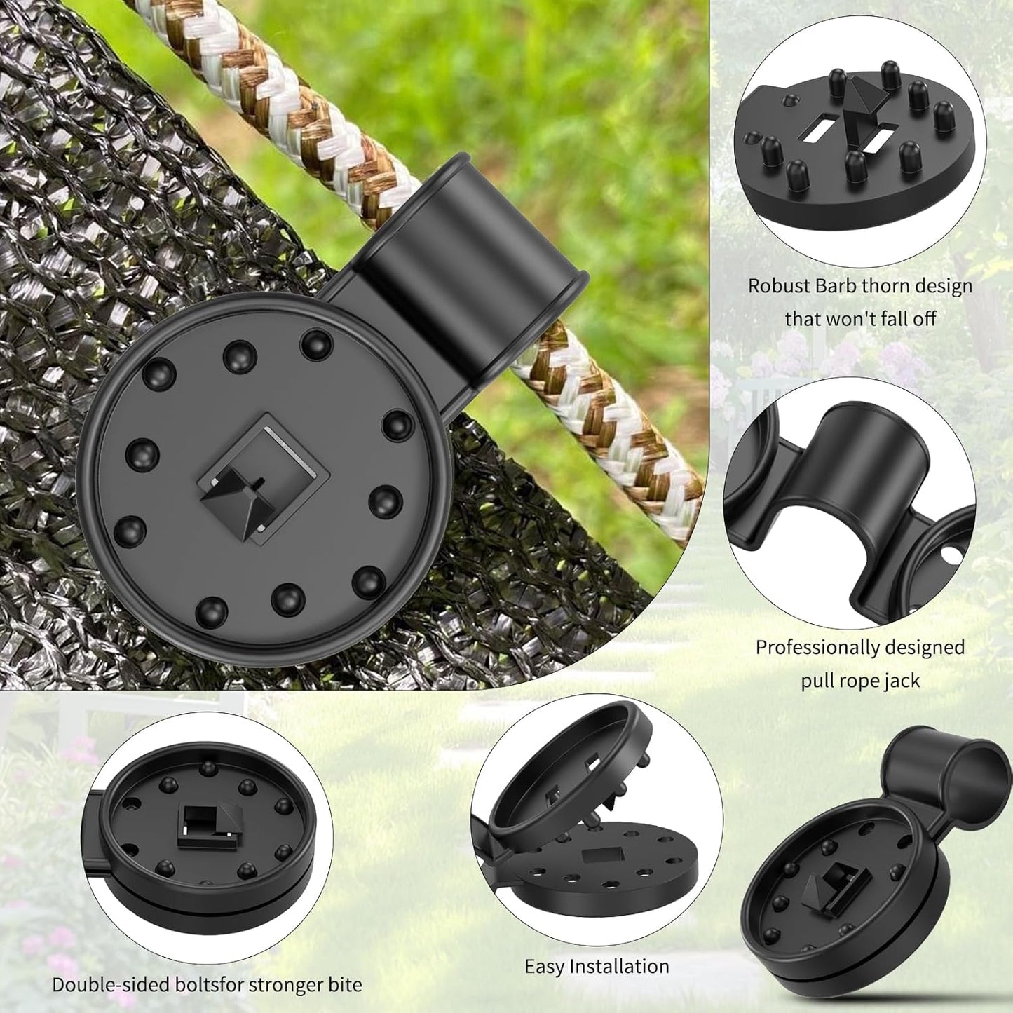 100Pcs Heavy Duty Shade Cloth Clips – Plastic Garden Net & Tarp Clamps for Sun Shade Sail, Bird Netting & Awning Fixing