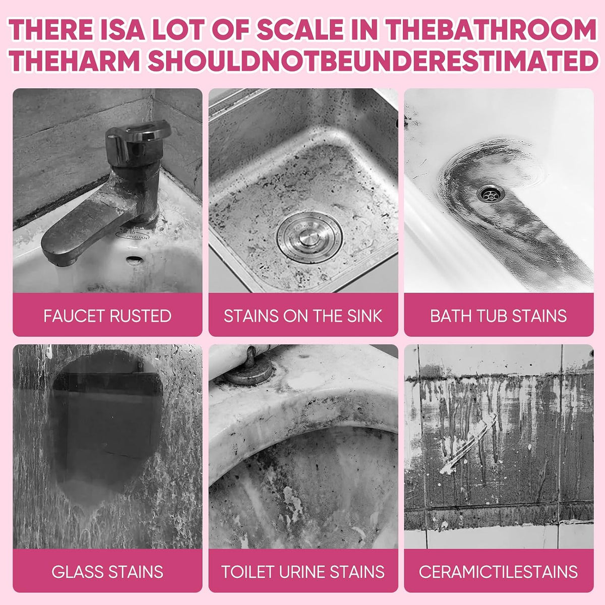 Bathroom Descaler Foam Cleaner for Sink Tub Floor Tile (10.58 oz)