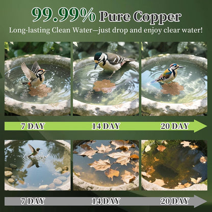 2 Pcs Copper Bird Bath Cleaner Disc – Flower Shaped Pure Copper Plate for Outdoor Bird Baths & Water Bowls