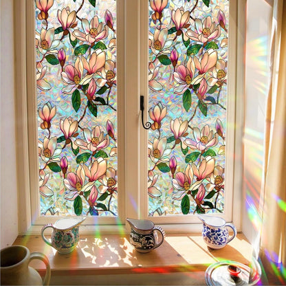 Peel-Off Patterned Adhesive Floral Mural Stickers for Wall & Window