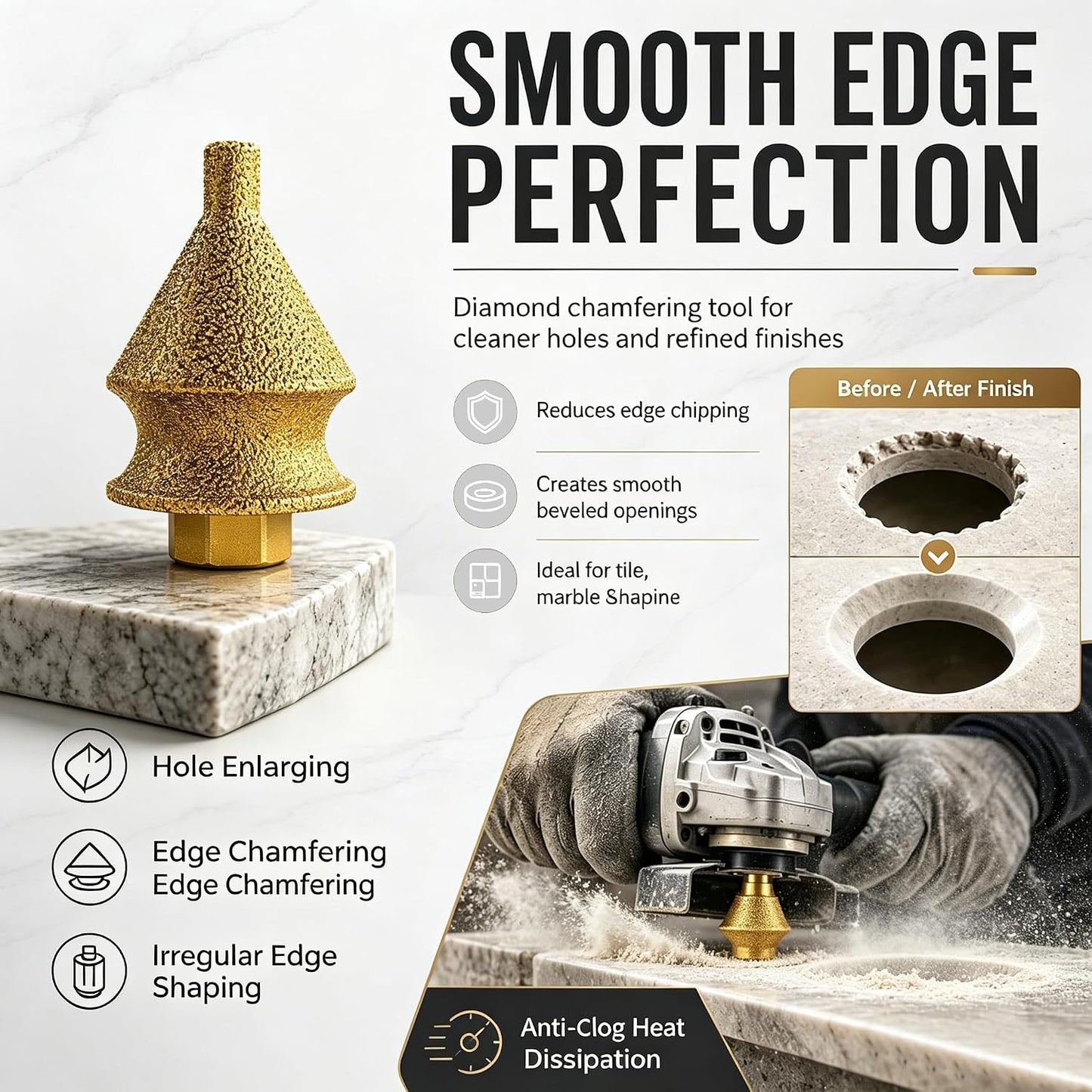 4-in-1 Brazed Diamond Chamfering for Tile Stone Marble