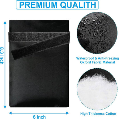 8-Pcs Outdoor Faucet Cover Set, Thick Heat Barrier with Strap