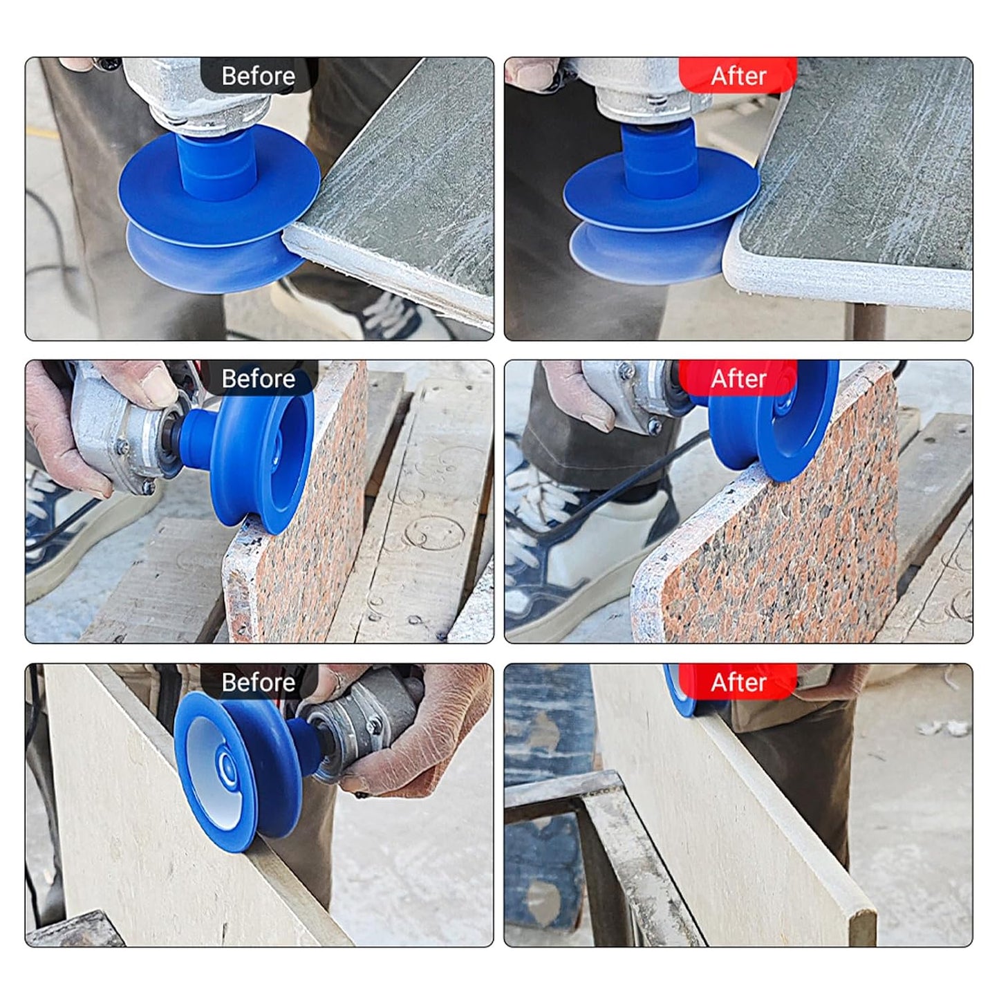 Diamond Edging Wheel Half-Round Profile, For Angle Grinders, 5/8-11 Thread