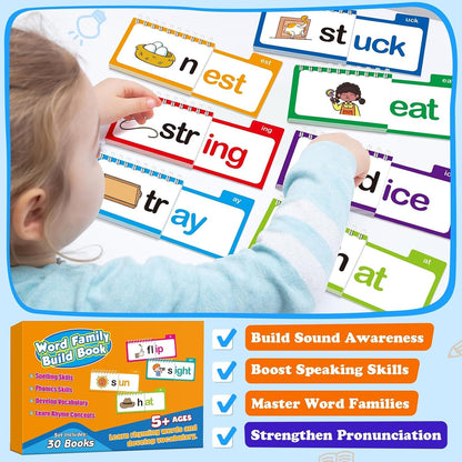 Phonics Flash Cards Word Family Build Book 30 Flip Books