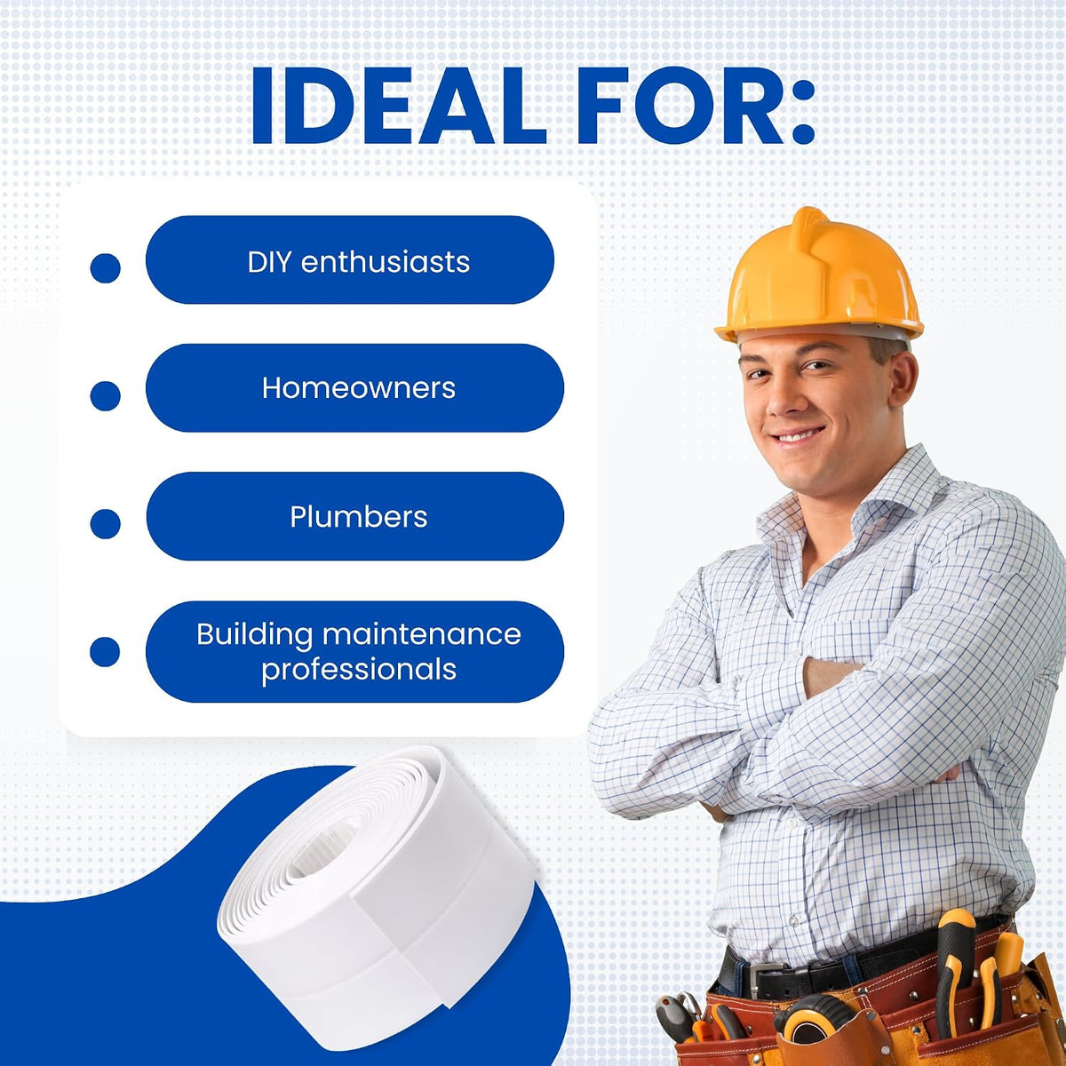 Self Adhesive Waterproof Caulking Tape Peel & Stick Sealant Strip