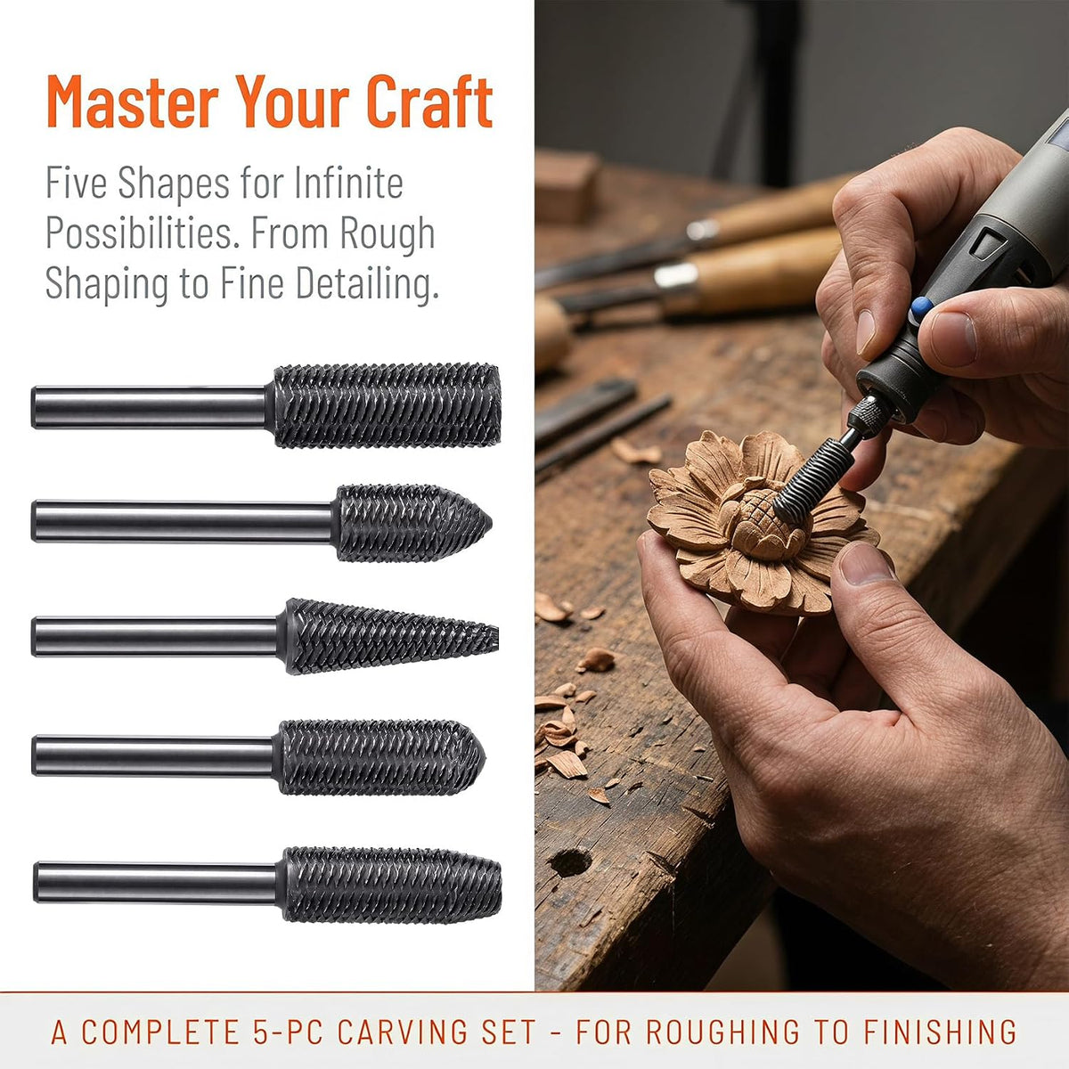 5 PCS Woodworking Twist Drill Bits