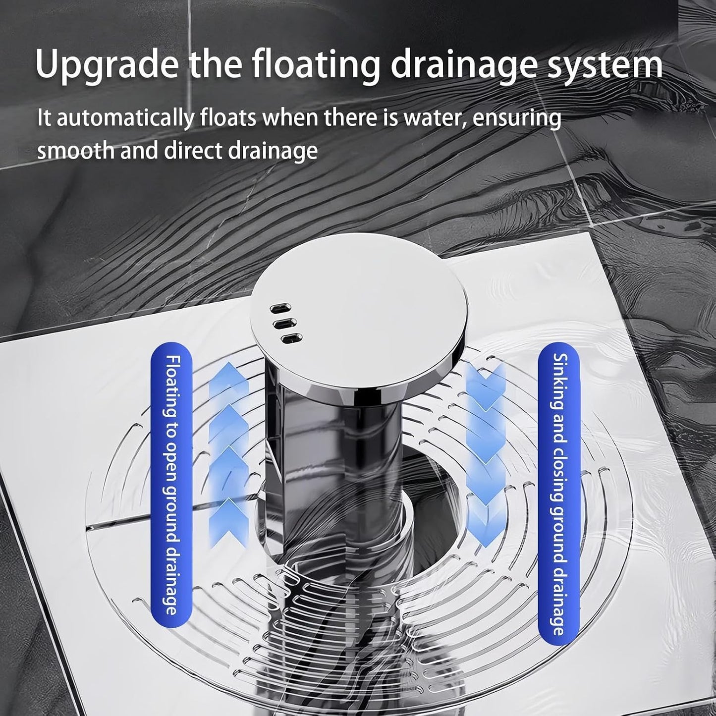 Shower Drain Hair Catcher – Auto Floating Anti-Odor Floor Drain Plug for Bathroom, Kitchen & Basement