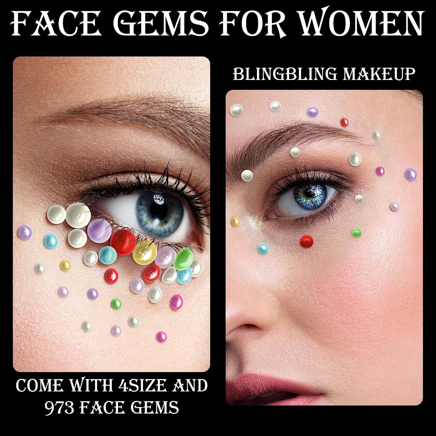5Pcs Face Makeup Pearl Stickers - Perfect Dor DIY Decorations