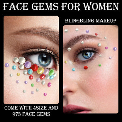 5Pcs Face Makeup Pearl Stickers - Perfect Dor DIY Decorations