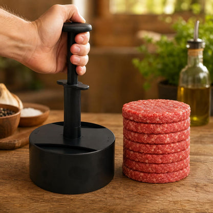 Hamburger Patty Maker with Press Handle, Burger Mold for Even Cooking